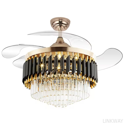 wholesale   Smart Chandelier Ceiling Light and Fan Luxury Bedroom Crystal Chandelier Ceiling Led Fan Light Luxury Ceiling Fan Led with Light