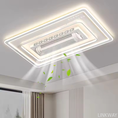 Wholesale   Modern Bladeless LED Lighting Iron Body Air Conditioner for Living Room & Bedroom High-Silent AC Motor Remote Control Switch