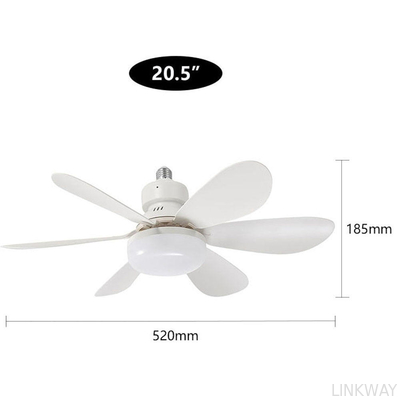 Wholesale   Socket Fan Light with Remote E27 Base 20.5'' Small Screw in Ceiling Fans with Lights 3 Speeds and 3 Color Dimmable Fan Light Bulb