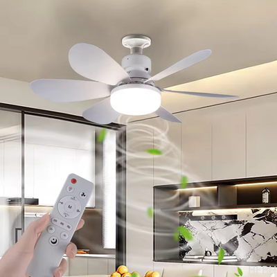 Modern LED Fan Light E27 Uzaktan Kumanda 3 Renk Değişken Güçlü Rüzgar Hızı 52CM 32W AC85-265V Yatak odası için tavan fan ışığı