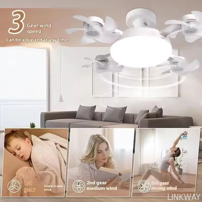 wholesale   Shaped Fan Lamp Socket Fan Light with Remote Control Ceiling Fan with Light E27 Ceiling Drone Light for Home