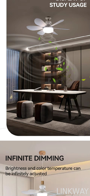 Wholesale    LED Ceiling Fan Light E27 Remote Control 3 Colors Changeable Indoor Home Decoration Bedroom LED Fan Light