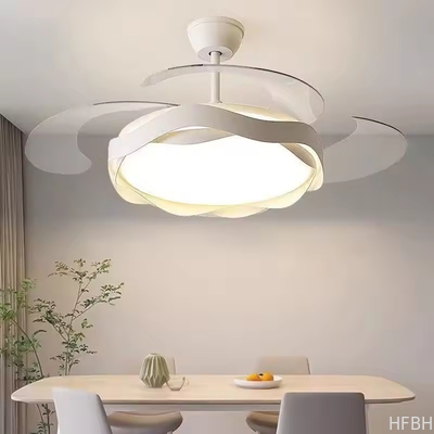 Factory Wholesale  42-Inch High-End Ceiling Fan With Mute Light Simple Short ABS Blades DC Power Source