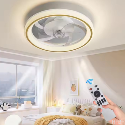 Factory Remote APP Control Smart Low Profile Ceiling Fan Light Flush Mount LED Ceiling Light 6 Wind Speeds